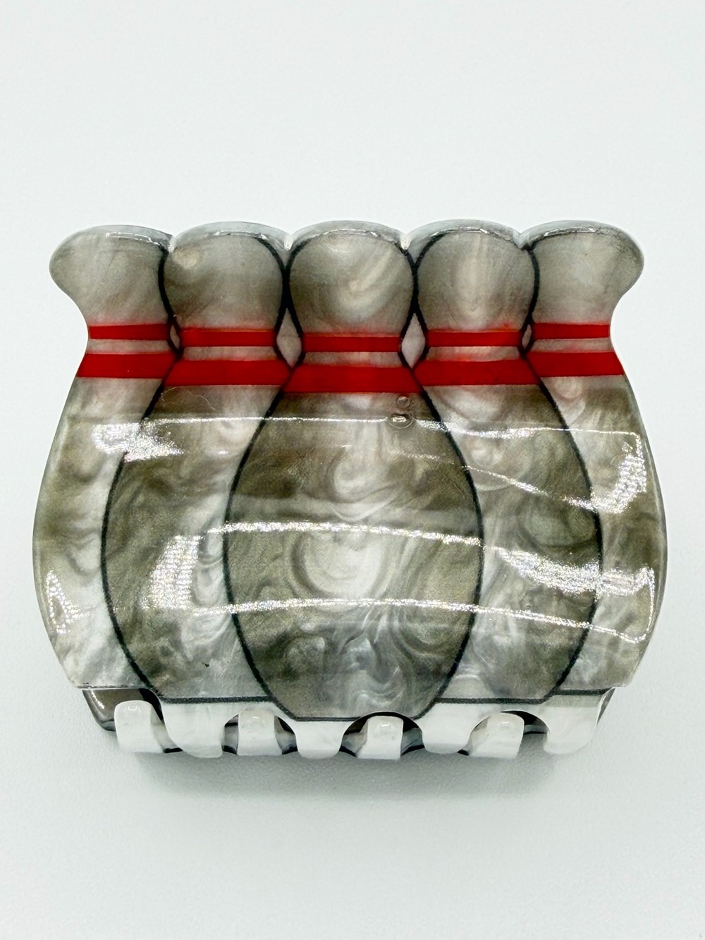 Bowling Pin Acrylic Hair Clip New